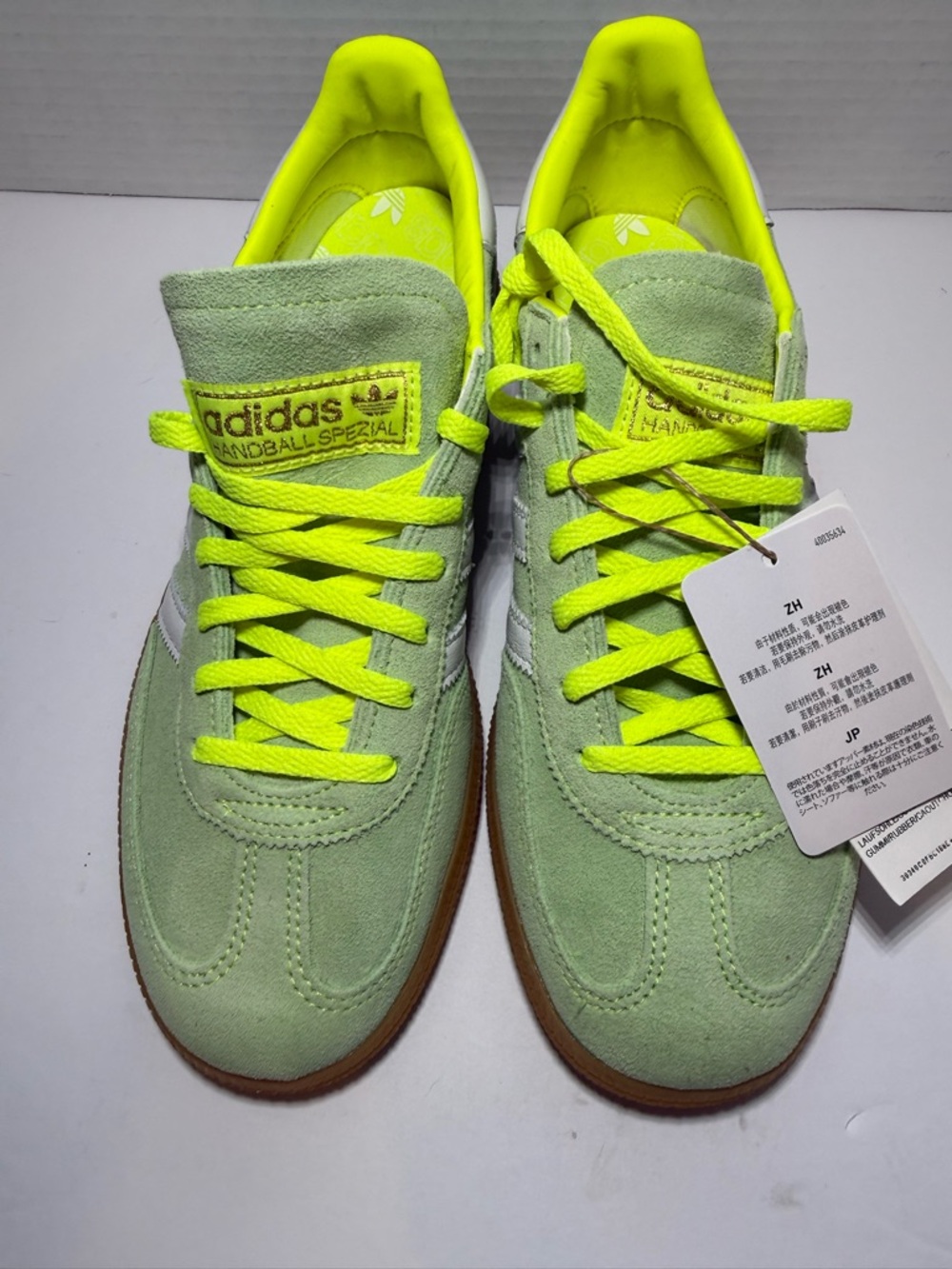 adidas Handball Spezial W Lime Green Suede with Gum Sole - Picture 6 of 9